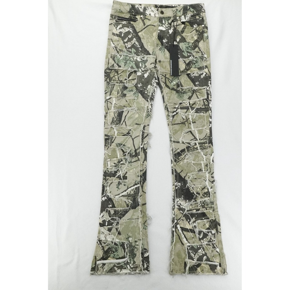 Rockstar Original Jeans Mens‎ 30 Tree Camo Stacked Flare Jean Streetwear NWT!